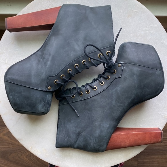 Jeffrey Campbell 'Lita' Bootie (Women's) Black Distressed 9M